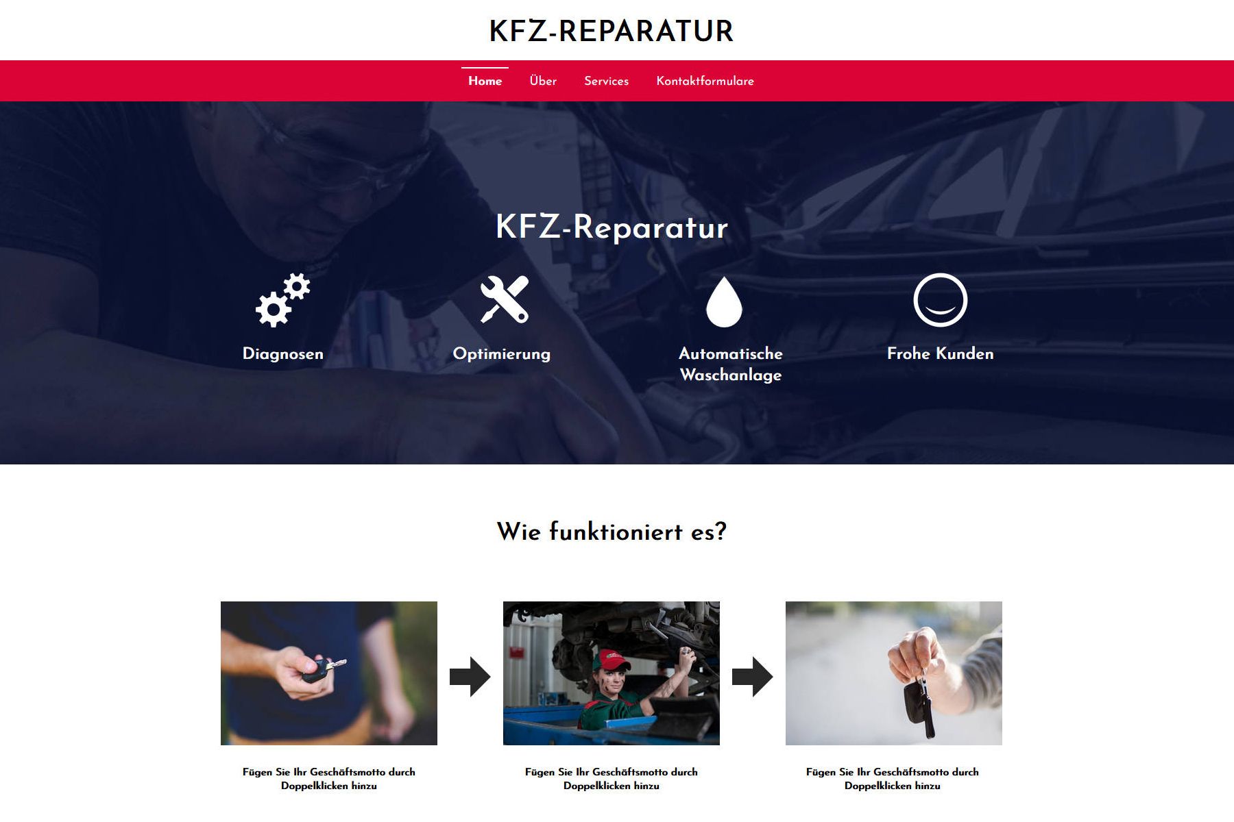 Webbuilder-Vorlage von Green für Werkstatt und andere Services