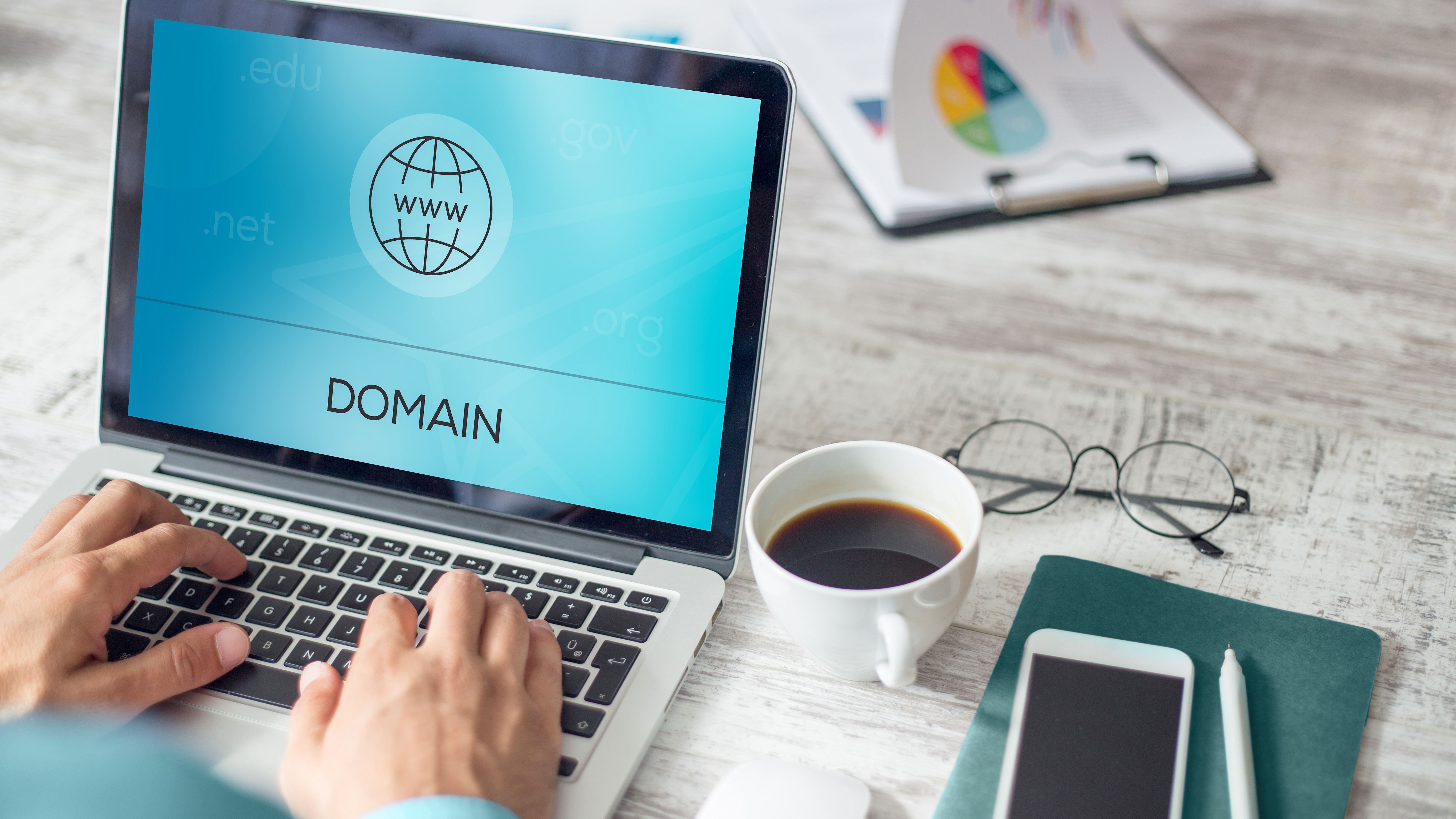 Registrierung einer Domain auf dem Laptop