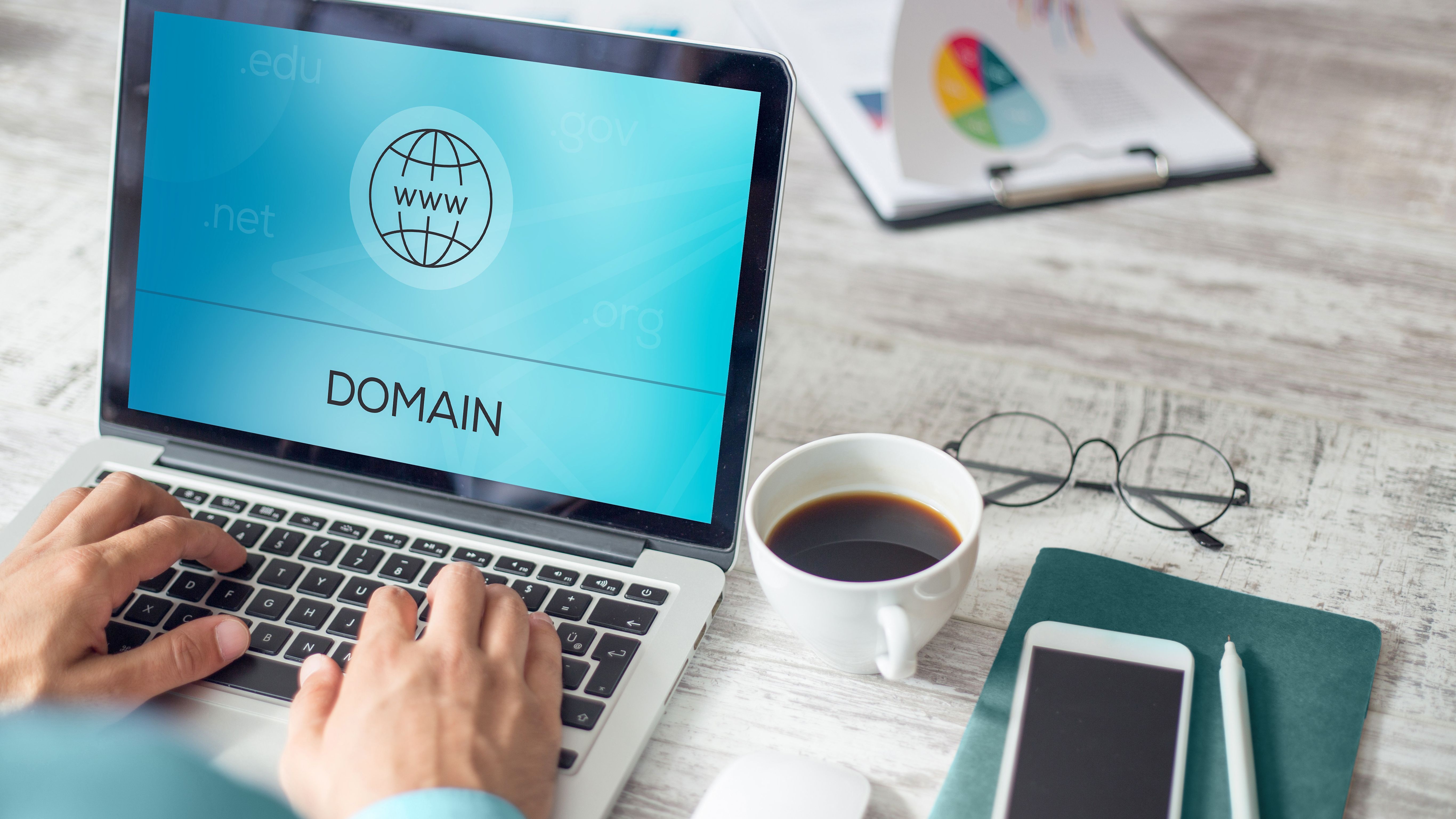 Registrierung einer Domain auf dem Laptop