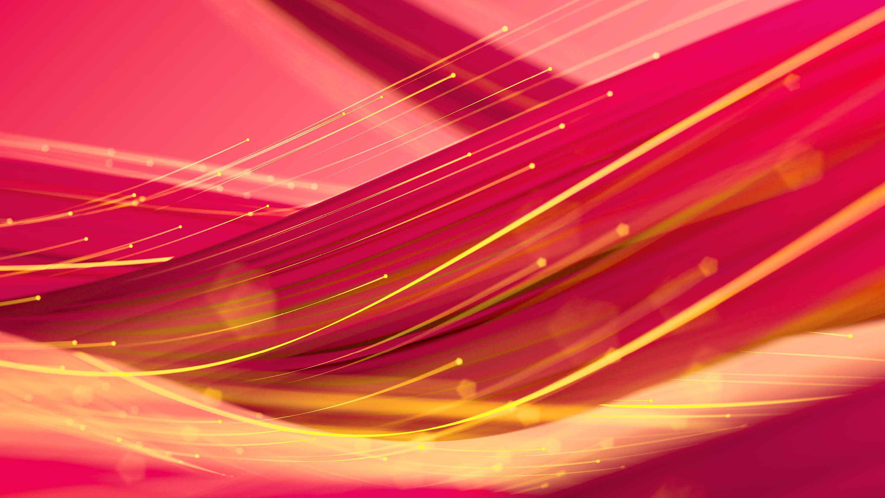 Visualisierung eines Datenstroms in gelb und rot